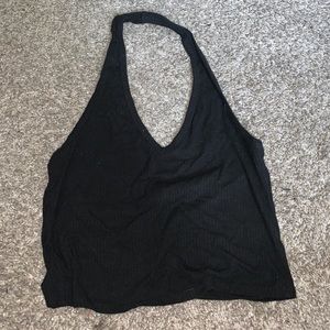 Black Halter Crop Top